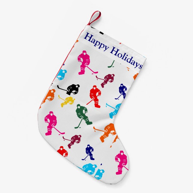 HOCKEY   SMALL CHRISTMAS STOCKING (Front (Hanging))