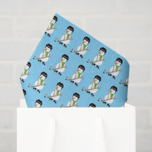 Hockey Snowman Christmas Tissue Paper