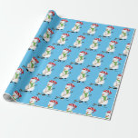 Hockey Snowman Christmas Wrapping Paper<br><div class="desc">Wrap up their Christmas gifts with a hockey playing snowman.</div>