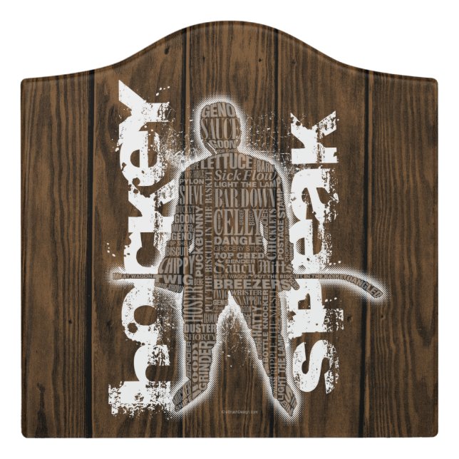 Hockey Speak Door Sign (Large Crest Front)