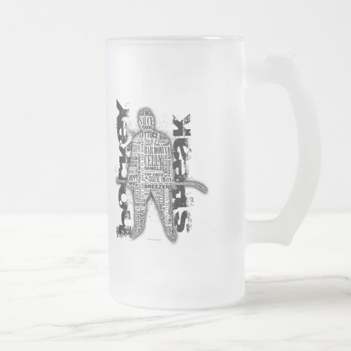 Hockey Speak Frosted Glass Beer Mug