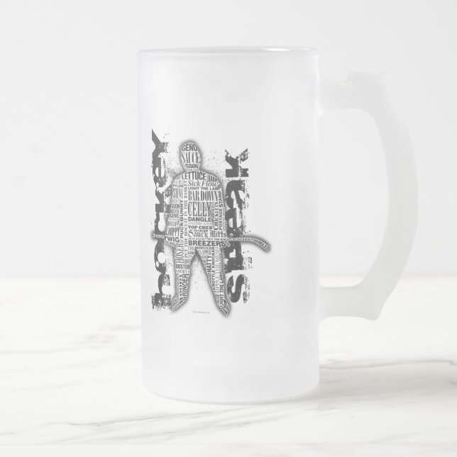 Hockey Speak Frosted Glass Beer Mug (Right)