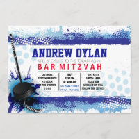 HOCKEY SPLASH Bar Mitzvah Invitation
