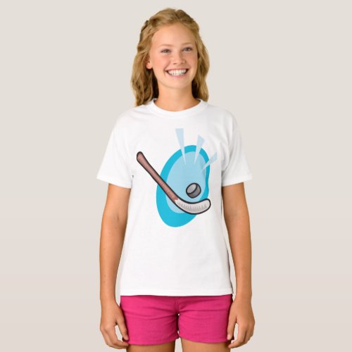Hockey Sport Stick And Puck T_Shirt