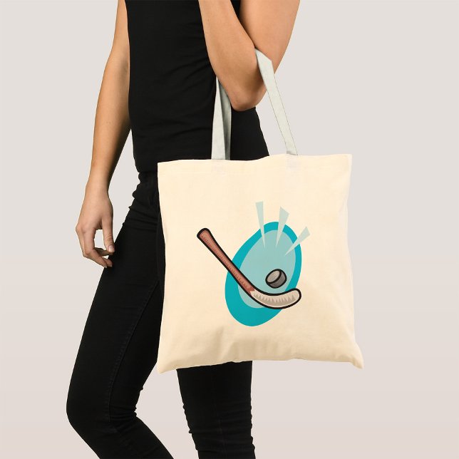 Hockey Sport Stick And Puck Tote Bag (Creator Uploaded)
