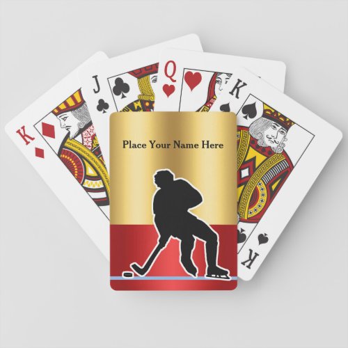 Hockey Sports Elegant Silhouette personalize Playing Cards