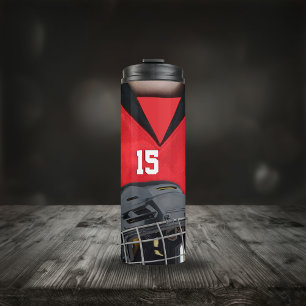 Hockey Sports Gear Custom Jersey Number Thermal Tumbler