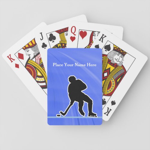 Hockey Sports Theme silhouette personalize Playing Playing Cards