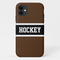 HOCKEY Sporty Dark Brown Black White Stripes