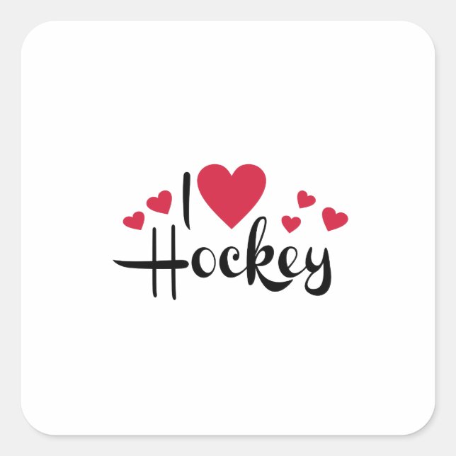 Hockey Square Sticker (Front)