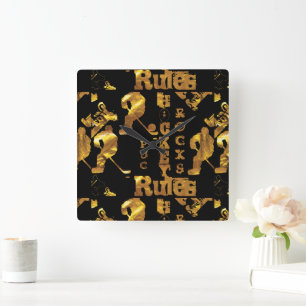 Hockey square wall clock