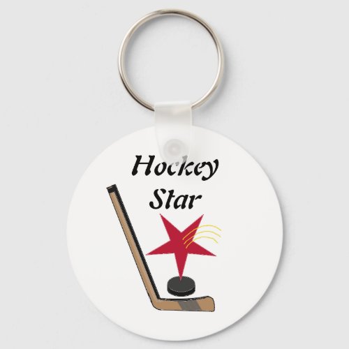 Hockey Star Keychain