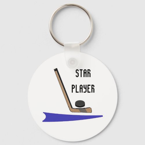 Hockey Star Player Keychain