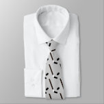 Hockey Stick And Puck Custom Patterned Tie at Zazzle