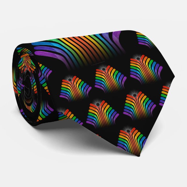 Hockey Stick Spectrum Neck Tie (Rolled)