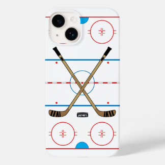 Hockey Sticks and Center Ice Hockey Rink Case-Mate iPhone 14 Case