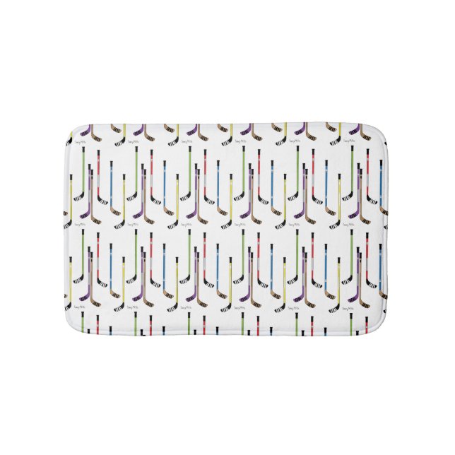 Hockey Sticks Bathroom Bath Mat (Front)