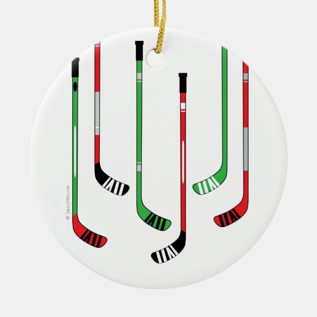 Hockey Sticks Christmas Ornament (Front)
