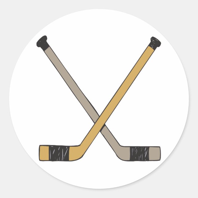 Hockey Sticks Classic Round Sticker (Front)