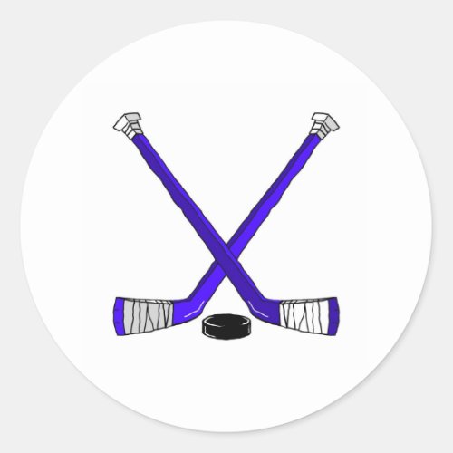 Hockey Sticks Classic Round Sticker