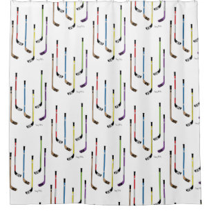 Hockey Sticks Colorful Shower Curtain