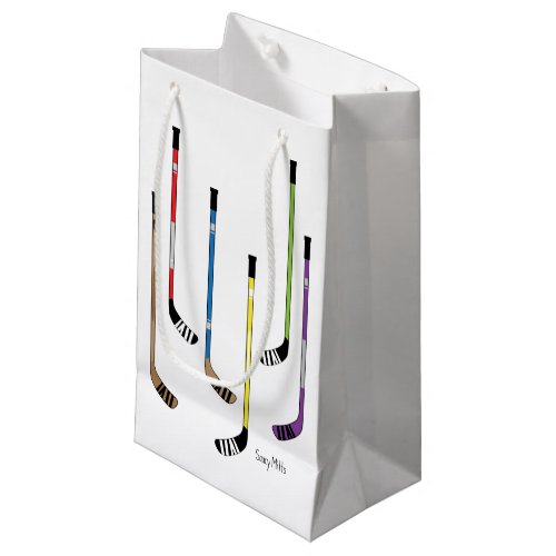 Hockey Sticks Colorful Small Gift Bag