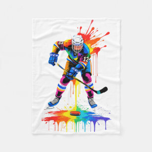 Hockey Sticks Ice Cream Sprinkle Drip Sport Boy Yo Fleece Blanket