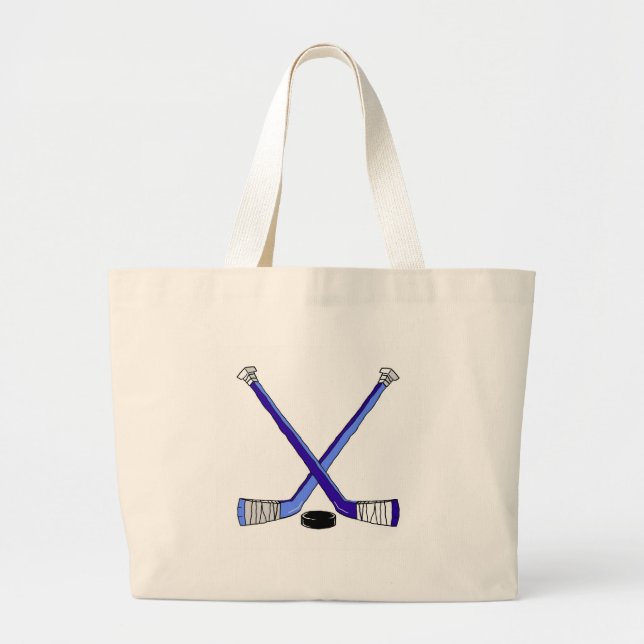 Hockey Sticks Large Tote Bag (Front)