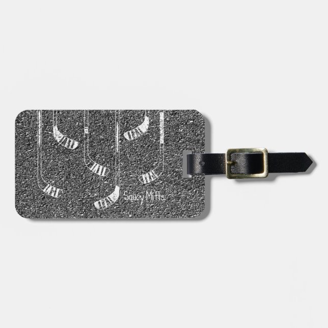 Hockey Sticks Luggage Tag (Front Horizontal)