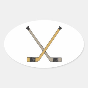 Hockey Sticks Oval Sticker