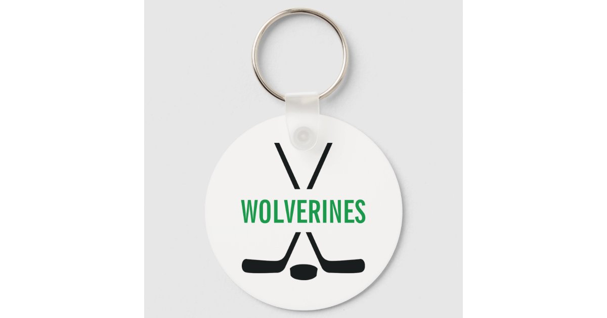 Hockey Sticks Personalized Keychain