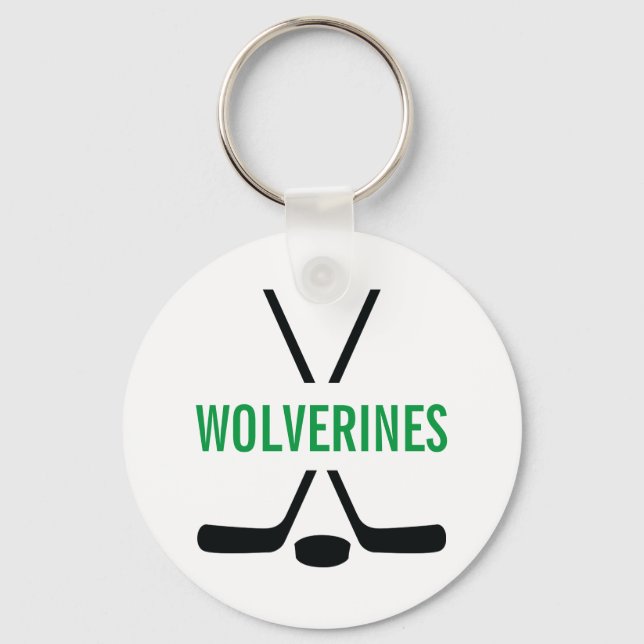 Hockey Sticks Personalized Keychain (Front)