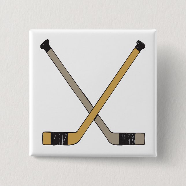 Hockey Sticks Pinback Button (Front)