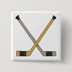 Hockey Sticks Pinback Button