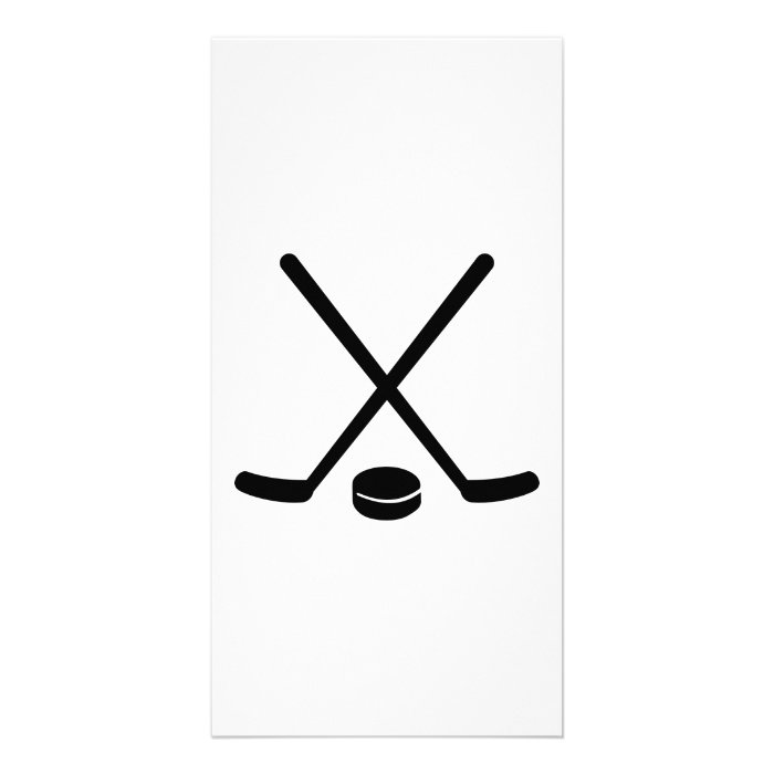 Hockey sticks puck picture card