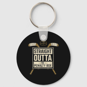 Hockey Straight From Penalty Box Funny Men Boys Keychain