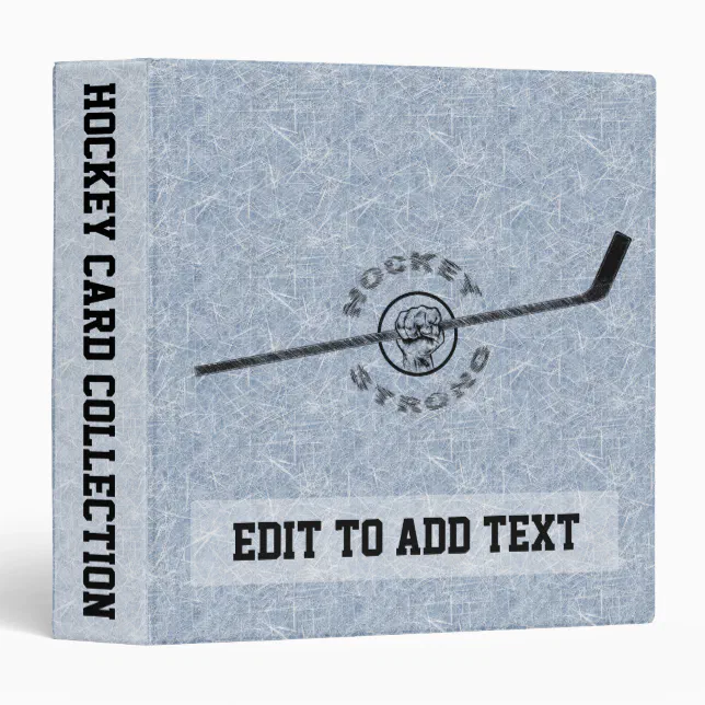 Hockey Strong Trading Card Album, Customizable 3 Ring Binder | Zazzle
