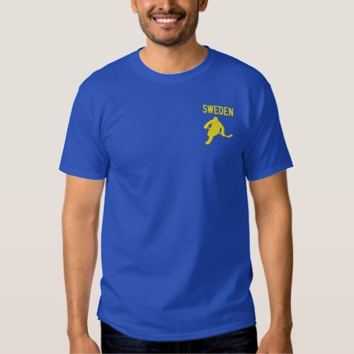 Hockey  Sweden _ Customizable Embroidered T_Shirt