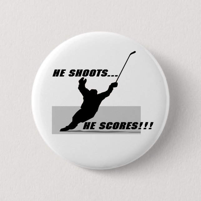 Hockey T-shirts and Gifts. Button (Front)