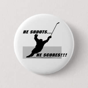 Hockey T-shirts and Gifts. Button