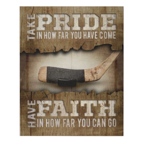 Hockey Take Pride In How Far Motivational Faux Canvas Print
