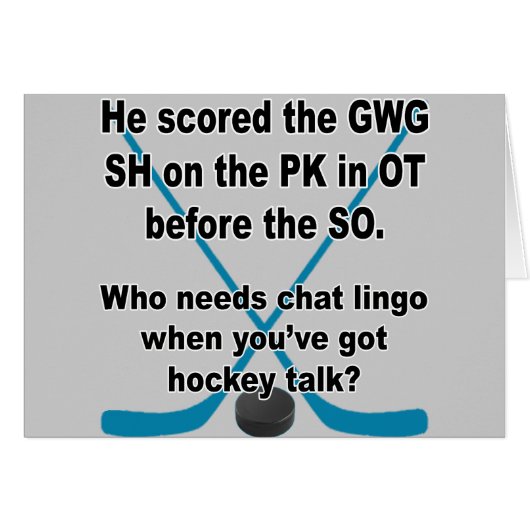 Hockey Talk Cards (Front Horizontal)
