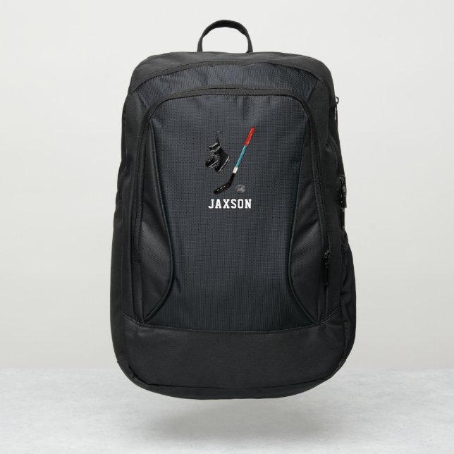Hockey Team | Player Name Monogram Port Authority® Backpack (Front)