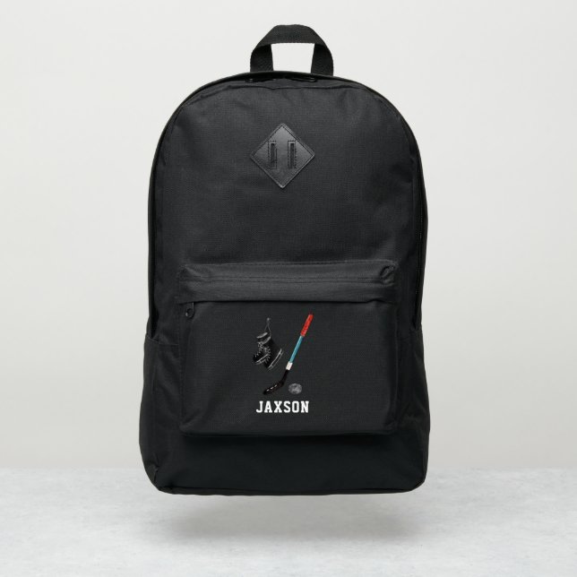 Hockey Team | Player Name Monogram Port Authority® Backpack (Front)
