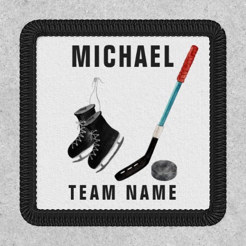 Hockey Team  Player Name Patch