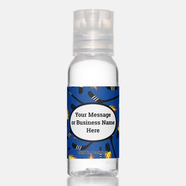 Hockey Team Sports Name Logo Message Hand Sanitizer (Front)