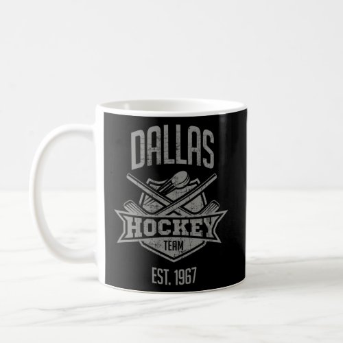 Hockey Team Vintage Est 1967 Texas Star Sticks Amp Coffee Mug