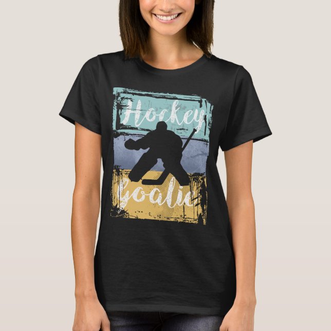Hockey Tee - Vintage Retro Hockey Goalie (Front)