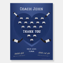 Hockey Thank You Coach Manager (blue) Team Sign