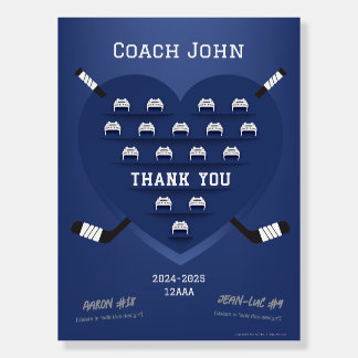 Hockey Thank You Coach Manager (blue) Team Sign